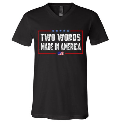 BIDEN QUOTE Two Words, Made In America V-Neck T-Shirt
