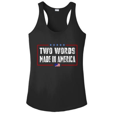 BIDEN QUOTE Two Words, Made In America Ladies PosiCharge Competitor Racerback Tank