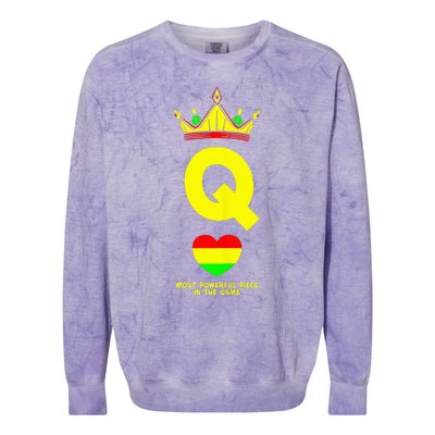 Black Queen The Most Powerful Piece In The Game Juneteenth Colorblast Crewneck Sweatshirt