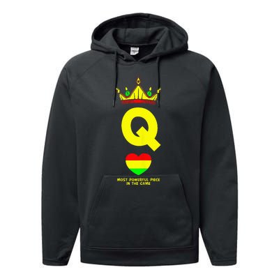 Black Queen The Most Powerful Piece In The Game Juneteenth Performance Fleece Hoodie