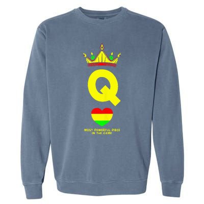 Black Queen The Most Powerful Piece In The Game Juneteenth Garment-Dyed Sweatshirt