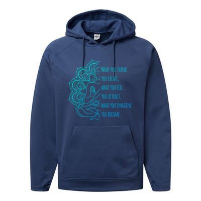 Buddha Quotes Thoughts Spirituality Gift Yoga Gift Performance Fleece Hoodie