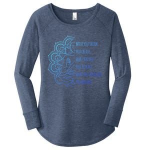 Buddha Quotes Thoughts Spirituality Gift Yoga Gift Women's Perfect Tri Tunic Long Sleeve Shirt