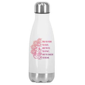 Buddha Quotes Thoughts Spirituality Gift Yoga Gift Stainless Steel Insulated Water Bottle