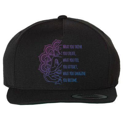 Buddha Quotes Thoughts Spirituality Gift Yoga Gift Wool Snapback Cap