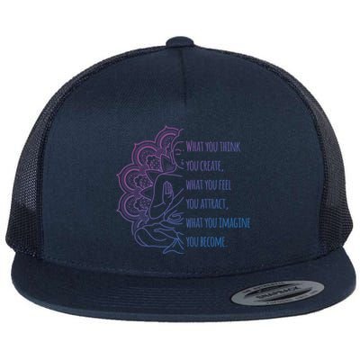 Buddha Quotes Thoughts Spirituality Gift Yoga Gift Flat Bill Trucker Hat