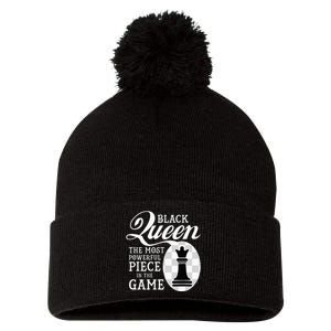 Black Queen The Most Powerful Piece In The Game Pom Pom 12in Knit Beanie