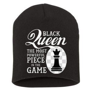 Black Queen The Most Powerful Piece In The Game Short Acrylic Beanie