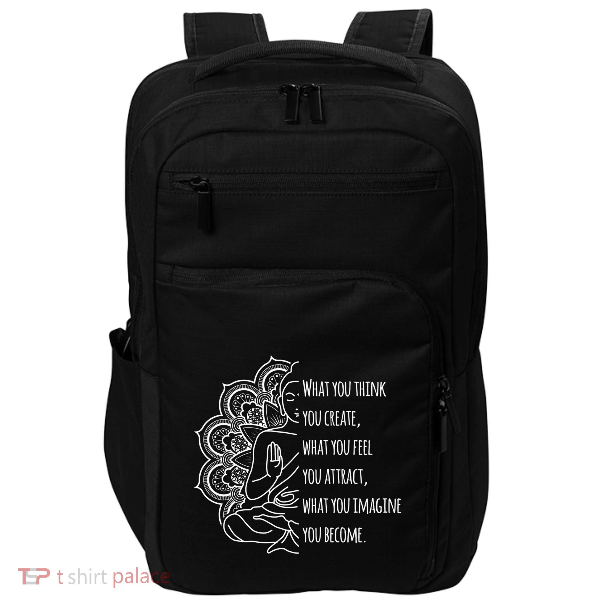 Buddha Quotes Thoughts Spirituality Meaningful Gift Yoga Gift Impact Tech Backpack