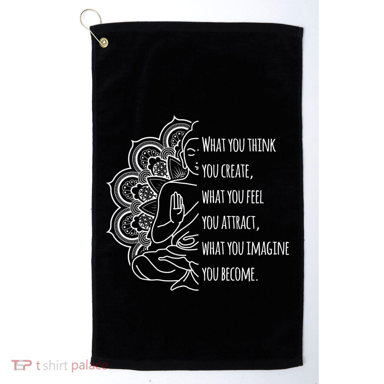 Buddha Quotes Thoughts Spirituality Meaningful Gift Yoga Gift Golf Towel