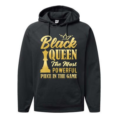 Black Queen The Most Powerful Piece in The Game Performance Fleece Hoodie