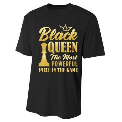 Black Queen The Most Powerful Piece in The Game Performance Sprint T-Shirt