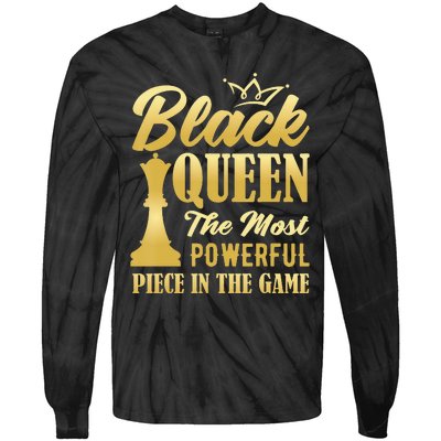 Black Queen The Most Powerful Piece in The Game Tie-Dye Long Sleeve Shirt