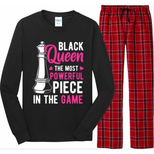 Black Queen The Most Powerful Piece In The Game Gift Long Sleeve Pajama Set