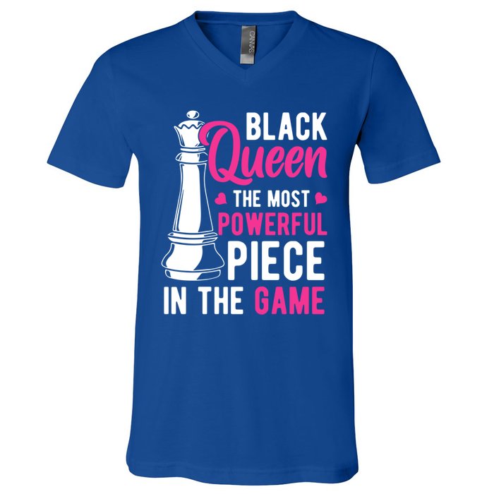 Black Queen The Most Powerful Piece In The Game Gift V-Neck T-Shirt