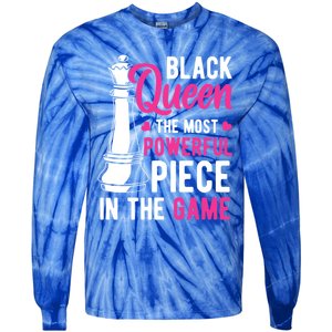 Black Queen The Most Powerful Piece In The Game Gift Tie-Dye Long Sleeve Shirt