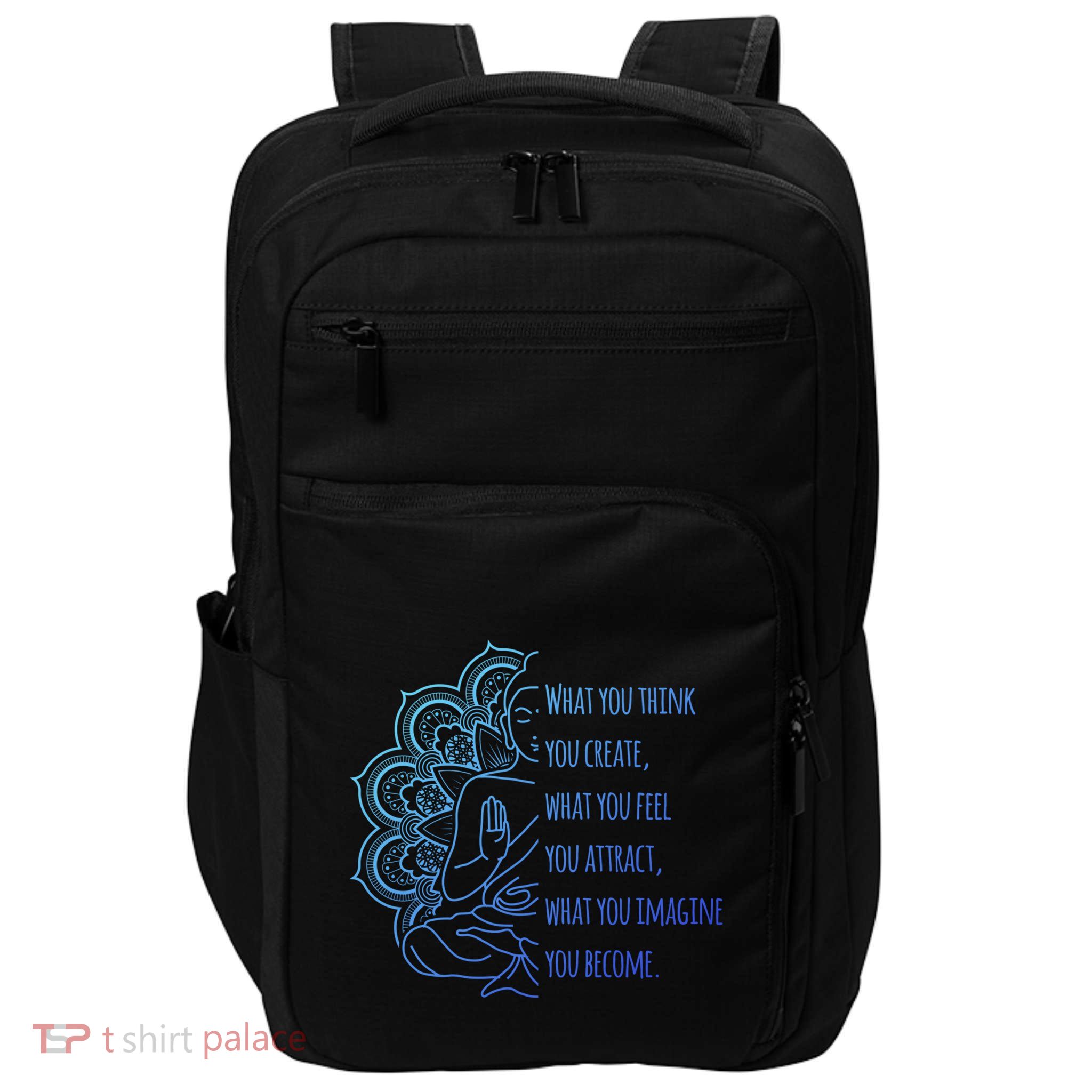 Buddha Quotes Thoughts Spirituality Meaningful Gift Yoga Gift Impact Tech Backpack