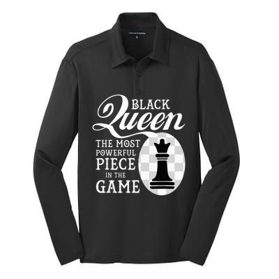 Black Queen The Most Powerful Piece In The Game Silk Touch Performance Long Sleeve Polo