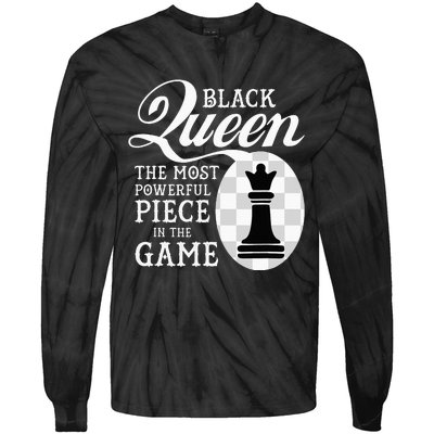 Black Queen The Most Powerful Piece In The Game Tie-Dye Long Sleeve Shirt