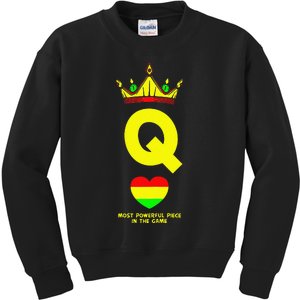 Black Queen The Most Powerful Piece In The Game Juneteenth Kids Sweatshirt