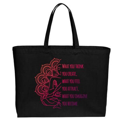 Buddha Quotes Thoughts Spirituality Meaningful Gift Yoga Gift Cotton Canvas Jumbo Tote