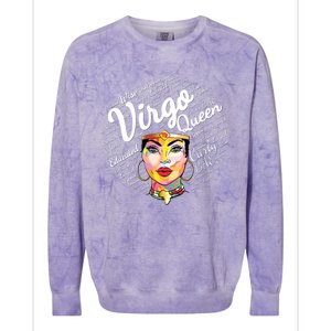 Black Queen Virgo Design For Black Born In August Great Gift Colorblast Crewneck Sweatshirt