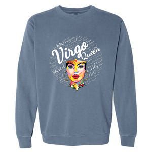 Black Queen Virgo Design For Black Born In August Great Gift Garment-Dyed Sweatshirt