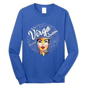 Black Queen Virgo Design For Black Born In August Great Gift Long Sleeve Shirt