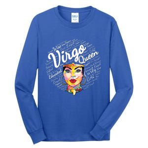 Black Queen Virgo Design For Black Born In August Great Gift Tall Long Sleeve T-Shirt