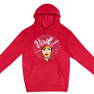 Black Queen Virgo Design For Black Born In August Great Gift Premium Pullover Hoodie