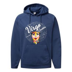 Black Queen Virgo Design For Black Born In August Great Gift Performance Fleece Hoodie