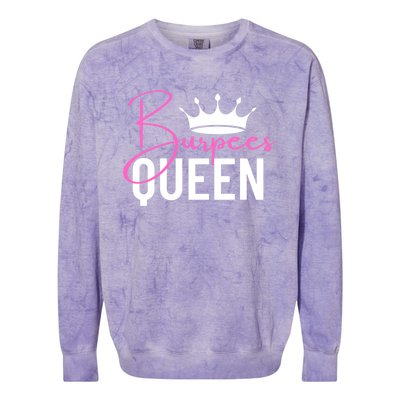 Burpees Queen Workout Exercise Gift Colorblast Crewneck Sweatshirt