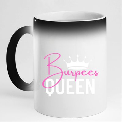 Burpees Queen Workout Exercise Gift 11oz Black Color Changing Mug