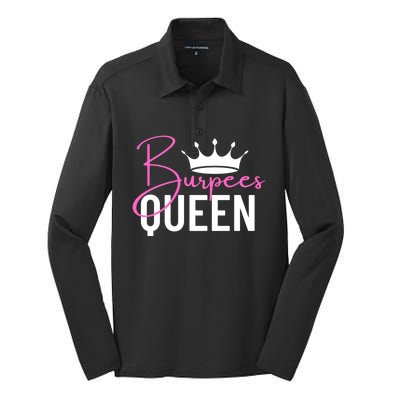 Burpees Queen Workout Exercise Gift Silk Touch Performance Long Sleeve Polo