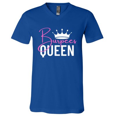 Burpees Queen Workout Exercise Gift V-Neck T-Shirt