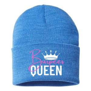 Burpees Queen Workout Exercise Gift Sustainable Knit Beanie