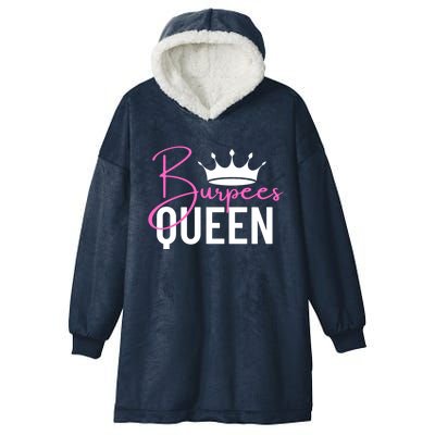 Burpees Queen Workout Exercise Gift Hooded Wearable Blanket