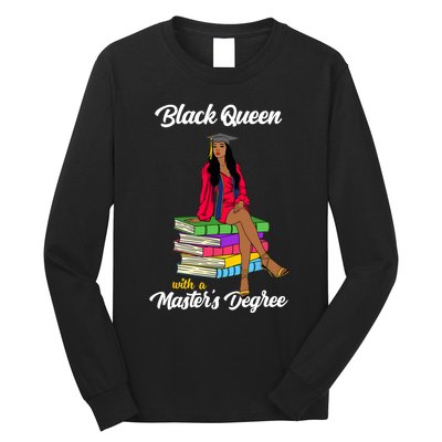 Black Queen With A Masters Degree African Girl Graduation Long Sleeve Shirt