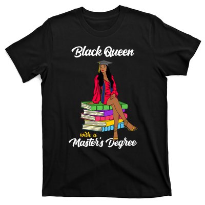 Black Queen With A Masters Degree African Girl Graduation T-Shirt