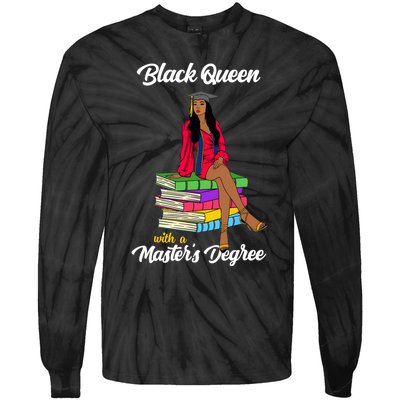 Black Queen With A Masters Degree African Girl Graduation Tie-Dye Long Sleeve Shirt