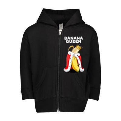 Banana Queen | Womens Banana Lover | Cute Banana Toddler Zip Fleece Hoodie