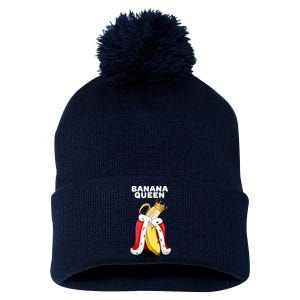 Banana Queen | Womens Banana Lover | Cute Banana Pom Pom 12in Knit Beanie