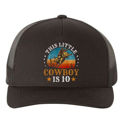 Bull Riding 10th Birthday 10 Year Old Boy Cowboy Rodeo Yupoong Adult 5-Panel Trucker Hat