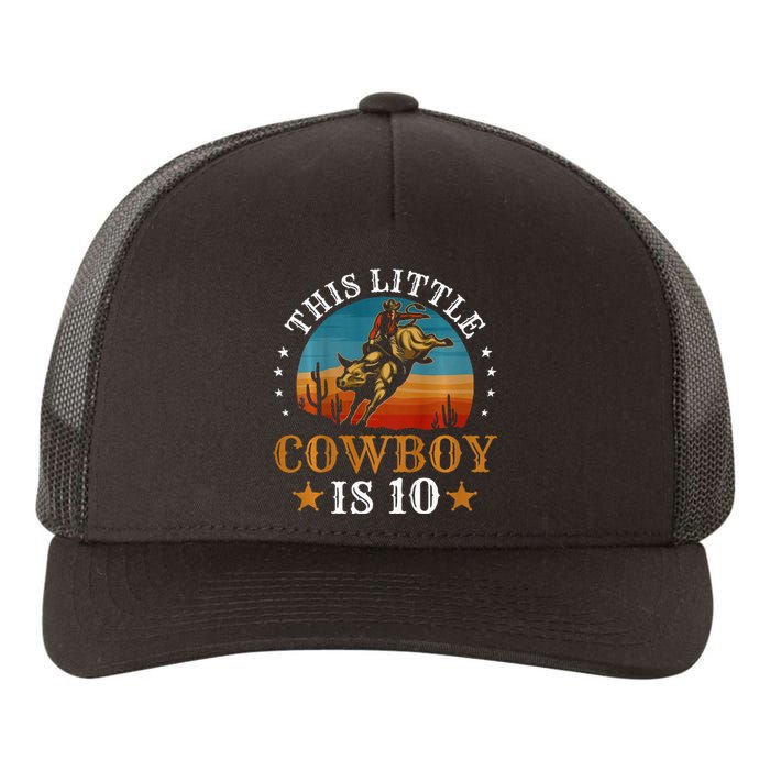 Bull Riding 10th Birthday 10 Year Old Boy Cowboy Rodeo Yupoong Adult 5-Panel Trucker Hat