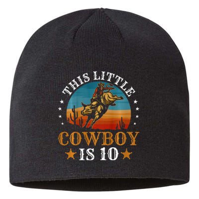 Bull Riding 10th Birthday 10 Year Old Boy Cowboy Rodeo Sustainable Beanie