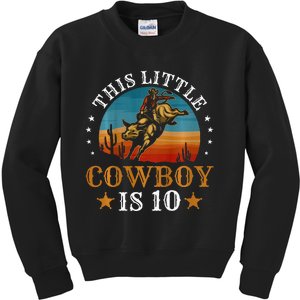 Bull Riding 10th Birthday 10 Year Old Boy Cowboy Rodeo Kids Sweatshirt