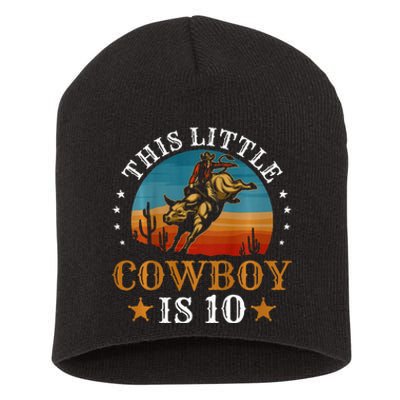 Bull Riding 10th Birthday 10 Year Old Boy Cowboy Rodeo Short Acrylic Beanie