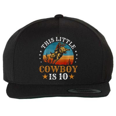 Bull Riding 10th Birthday 10 Year Old Boy Cowboy Rodeo Wool Snapback Cap