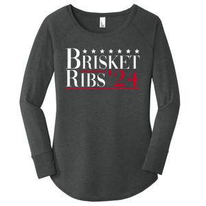 Brisket Ribs 2024 Funny Bbq Barbecue Political Election Women's Perfect Tri Tunic Long Sleeve Shirt