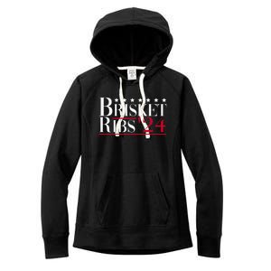 Brisket Ribs 2024 Funny Bbq Barbecue Political Election Women's Fleece Hoodie